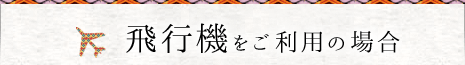飛行機をご利用の場合