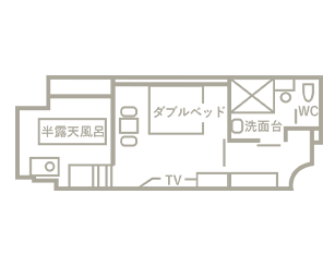 露天風呂付スイート間取り図