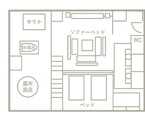 露天風呂付スイート間取り図