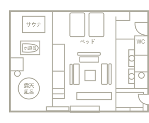 露天風呂付スイート間取り図