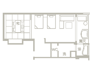 露天風呂付スイート間取り図