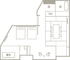 霊峰弥山側  露天風呂付数寄屋和洋室間取り図