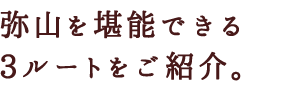 弥山を堪能できる3ルートをご紹介。