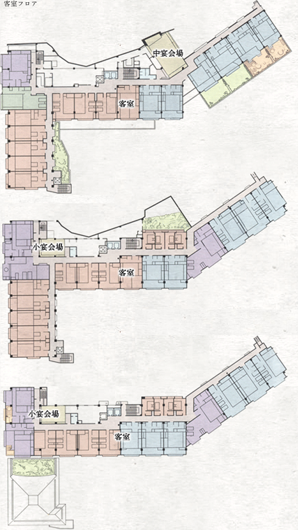 3F、4F、5F客室フロアマップ