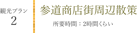 観光プラン2 参道商店街周辺散策（所要時間：2時間くらい）