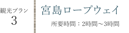 観光プラン3 宮島ロープウェイ（所要時間：2時間～3時間）